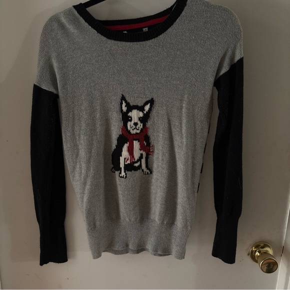 Poof! Dog sweater, grey and black size Small - Picture 1 of 3